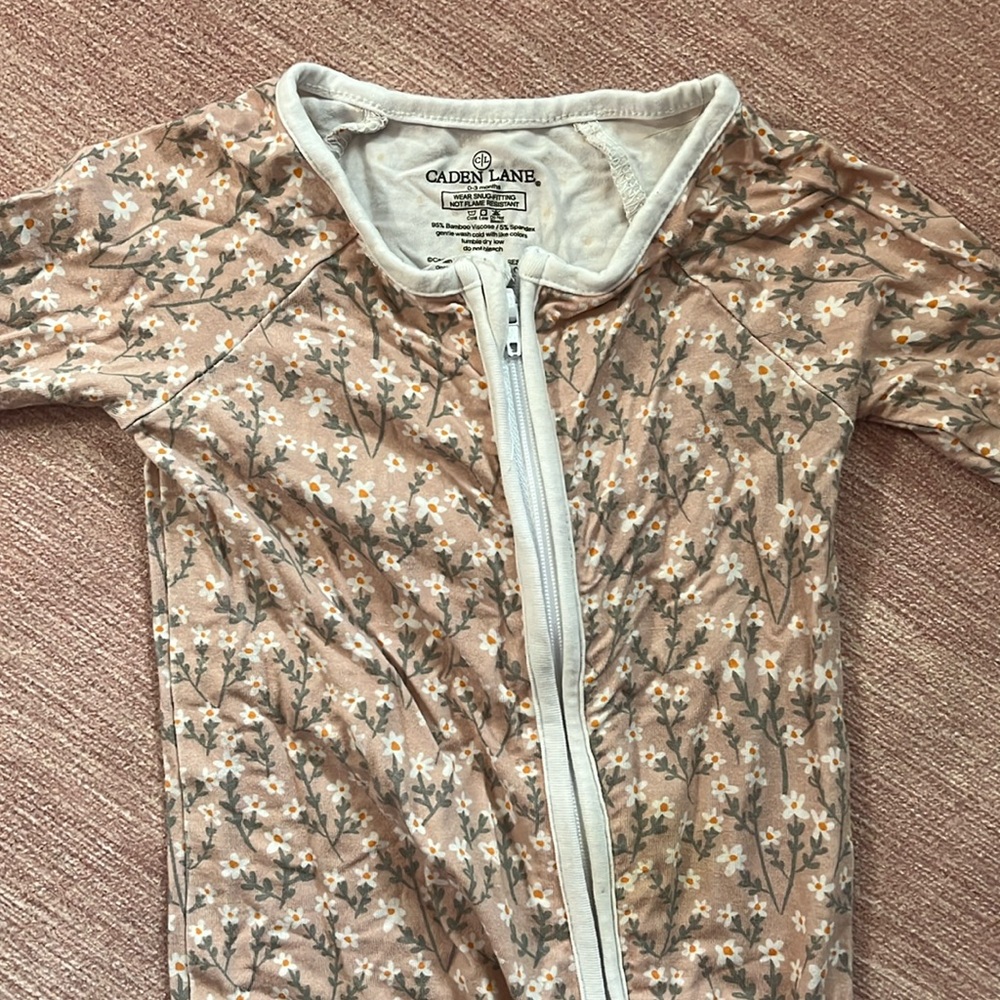 Caden Lane Convertible Romper Zipper Footie Size 0-3